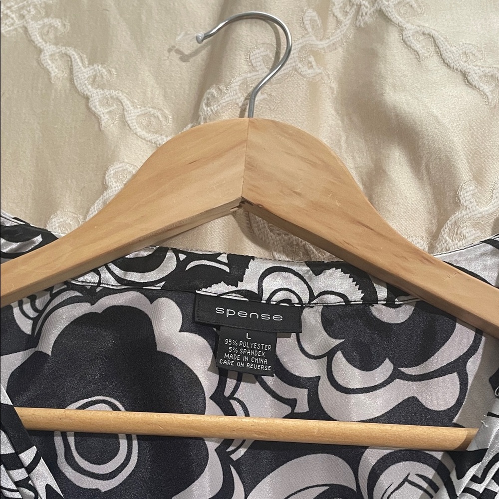 Spense Monochrome Floral Pattern Dress